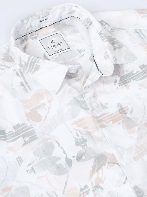 Satin Floral Print pink Shirt