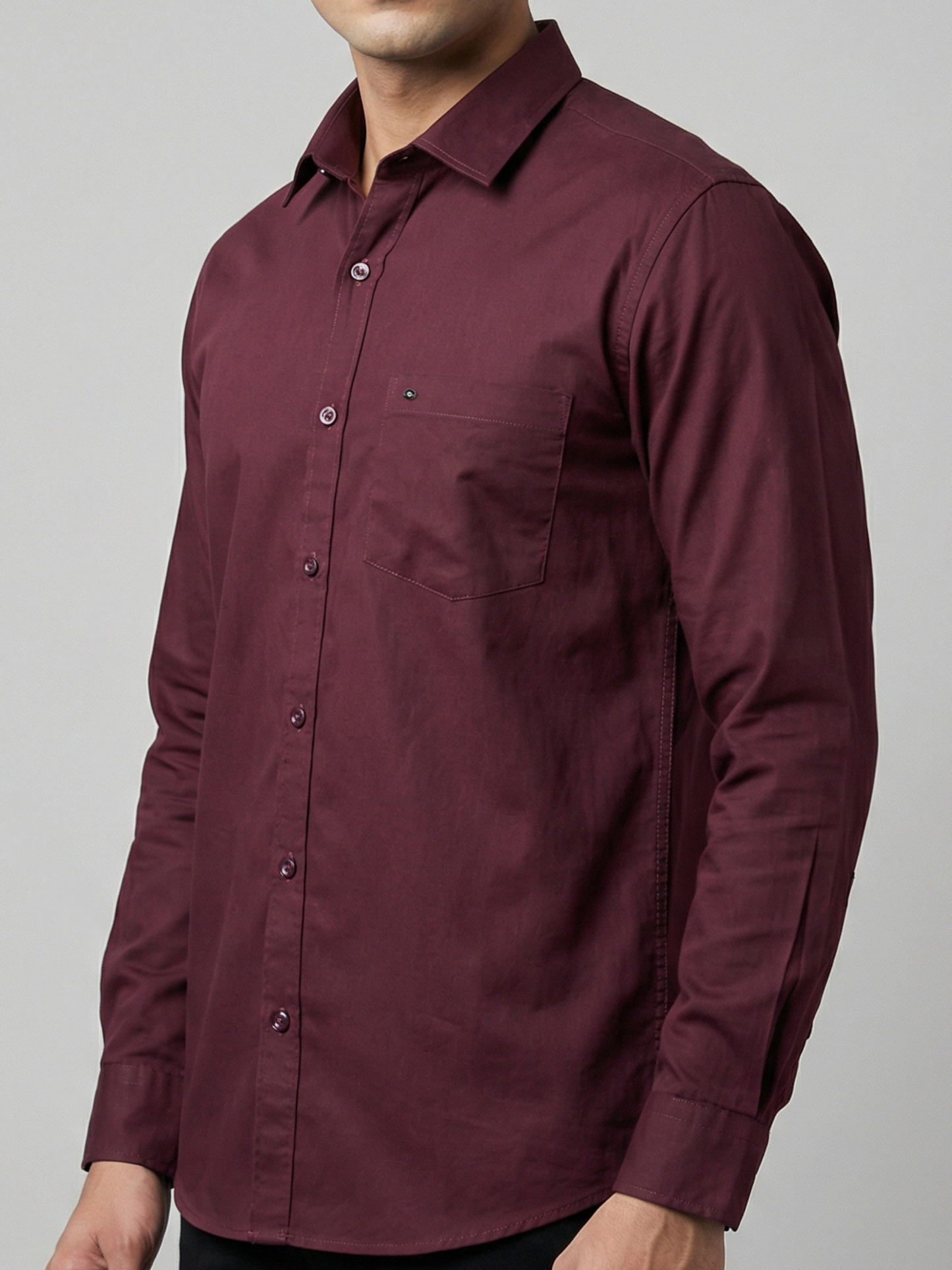100% Cotton Twill maroon Shirt