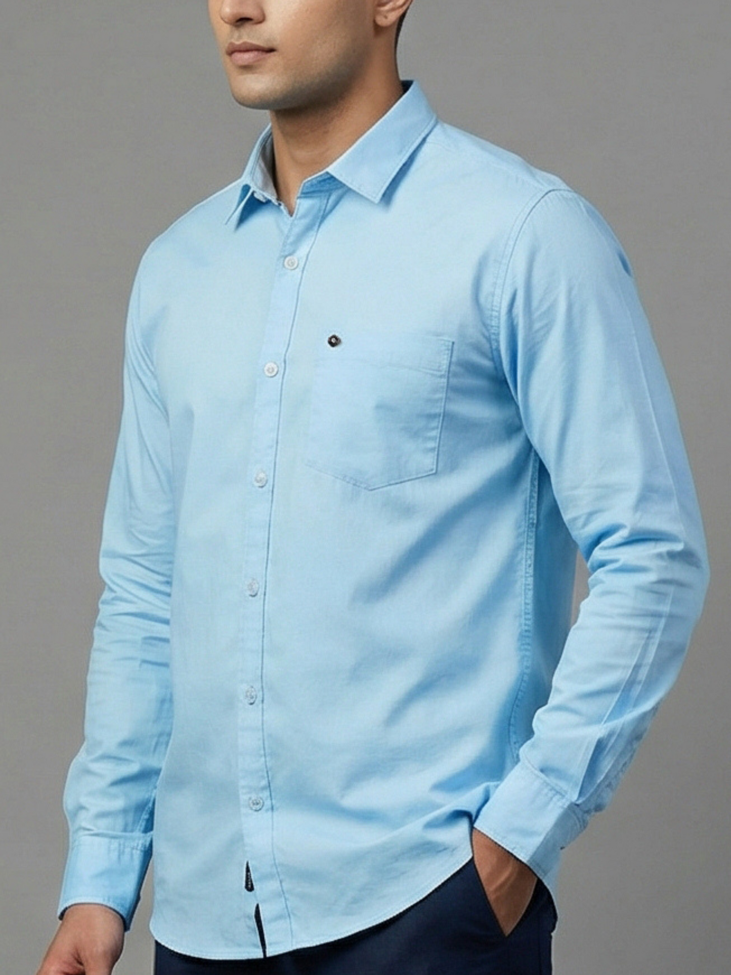 100% Cotton Twill Lightblue Shirt