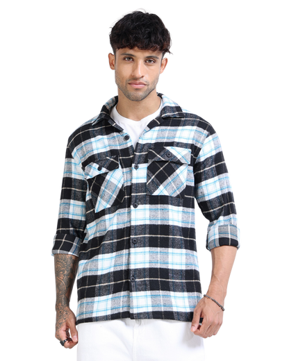Twill Brushed Checks black Shirt