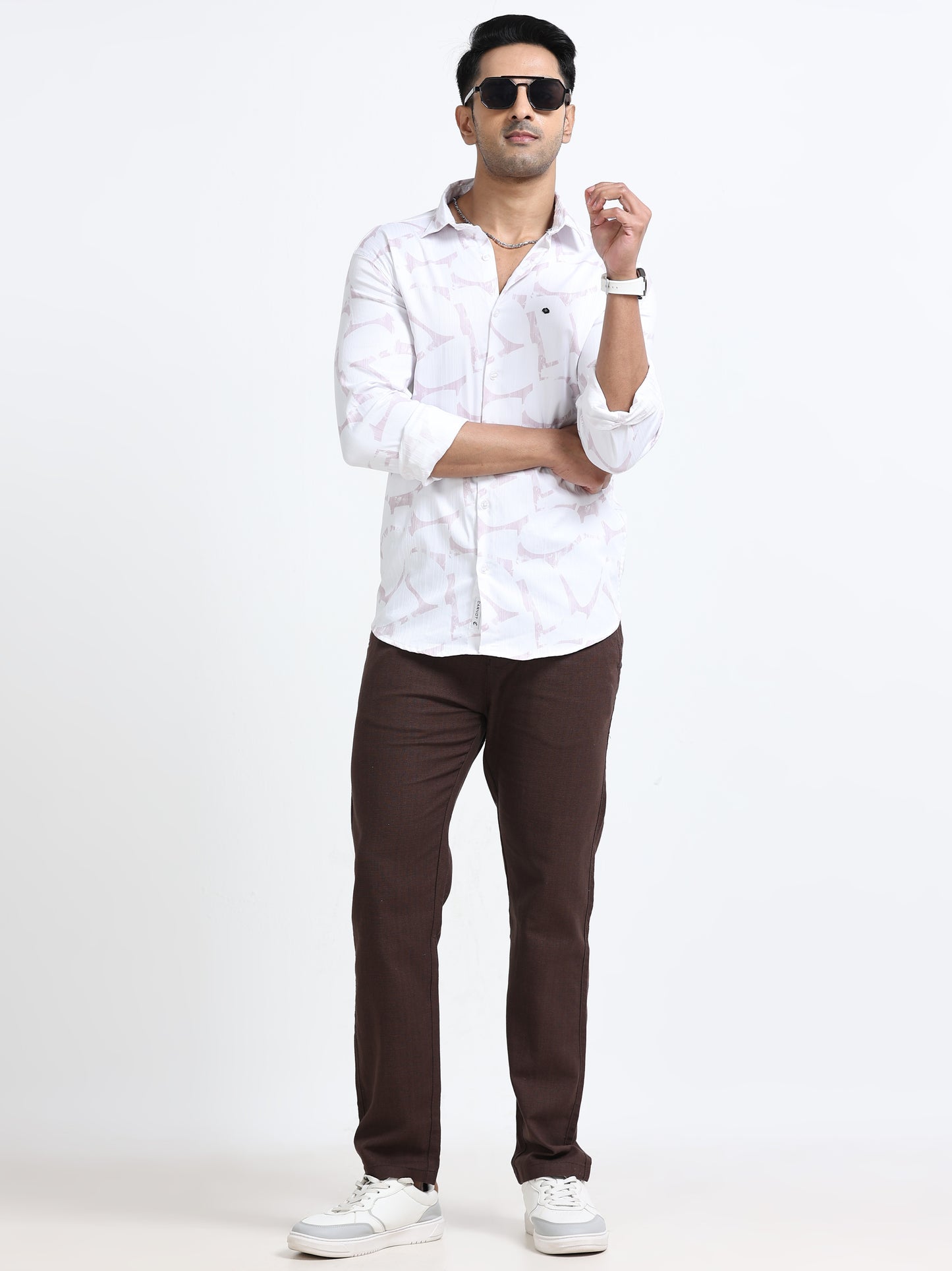 Satin Floral Print pink Shirt
