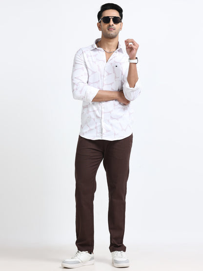Satin Floral Print pink Shirt