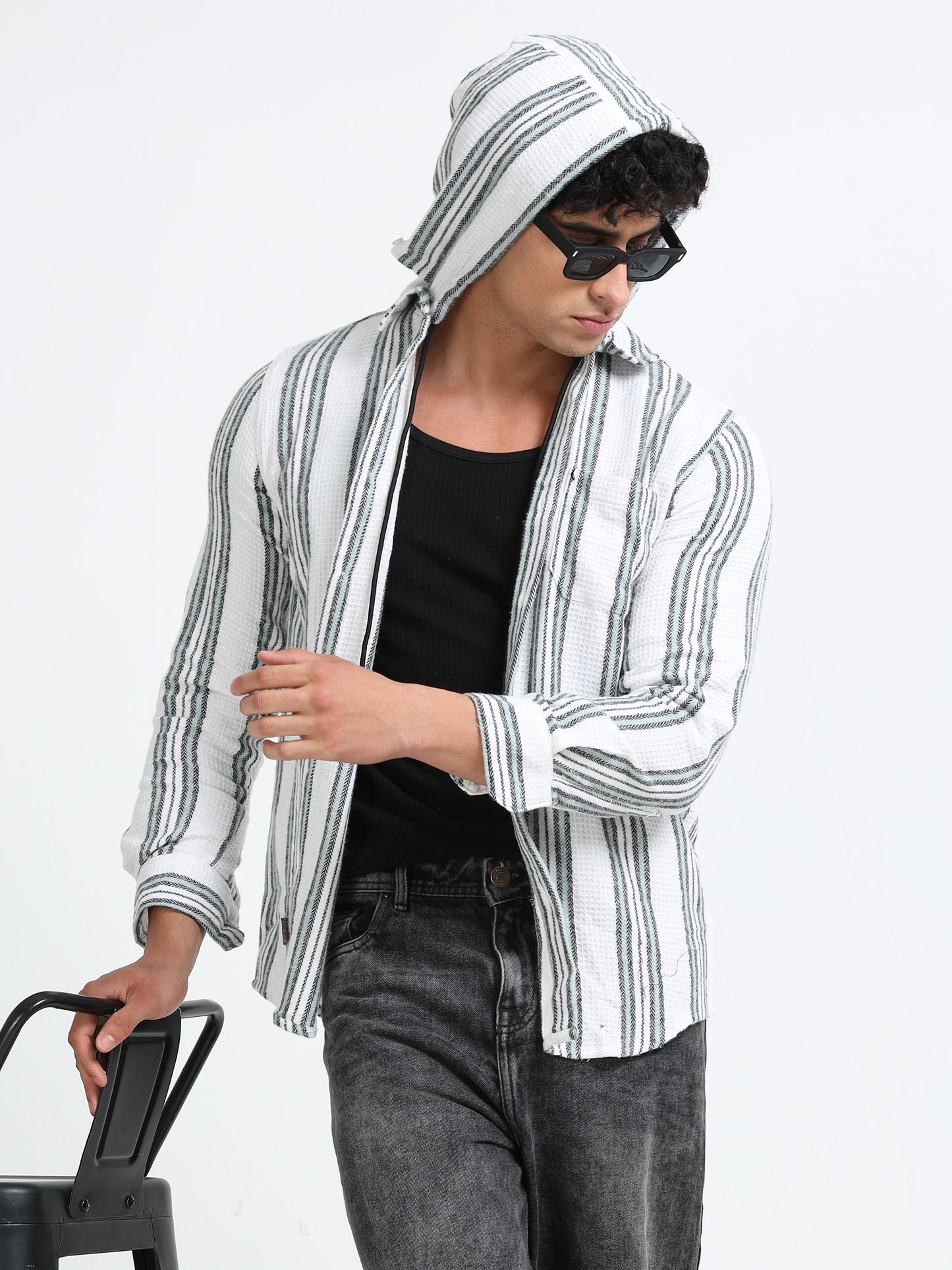 Stripes hood white Shirt