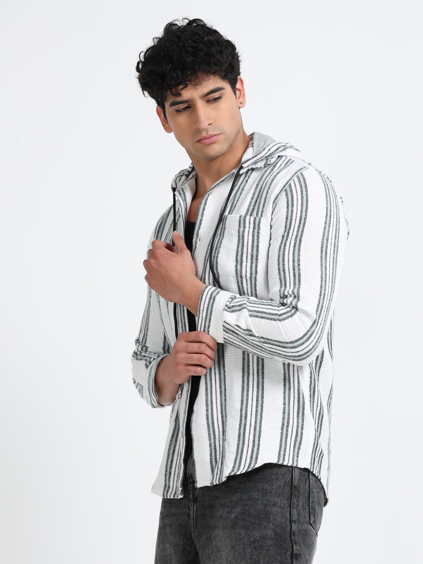 Stripes hood white Shirt