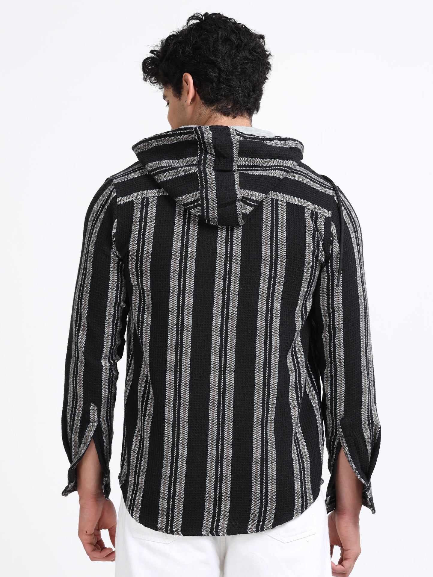 Stripes hood  black Shirt