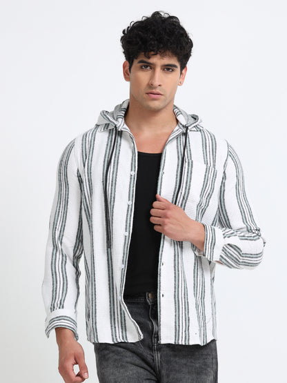 Stripes hood white Shirt