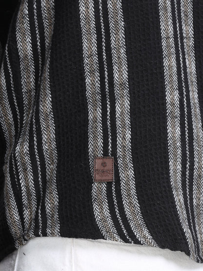 Stripes hood  black Shirt