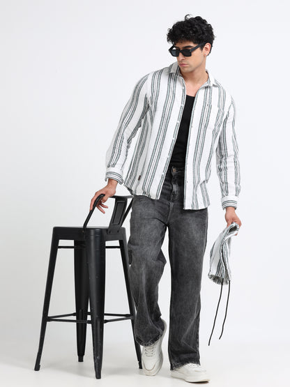 Stripes hood white Shirt