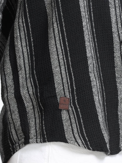 Stripes hood  black Shirt