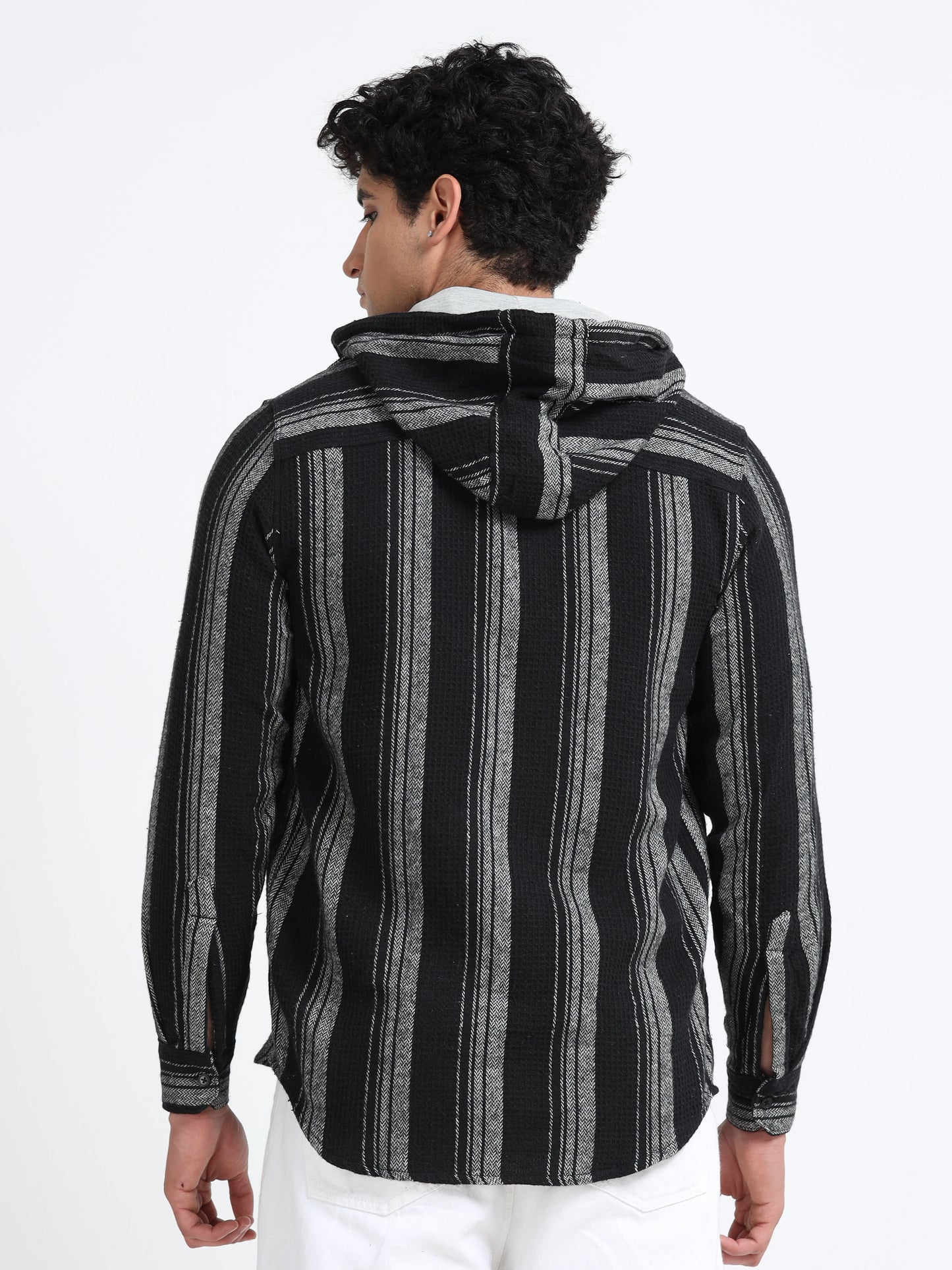 Stripes hood  black Shirt