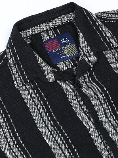 Stripes hood  black Shirt