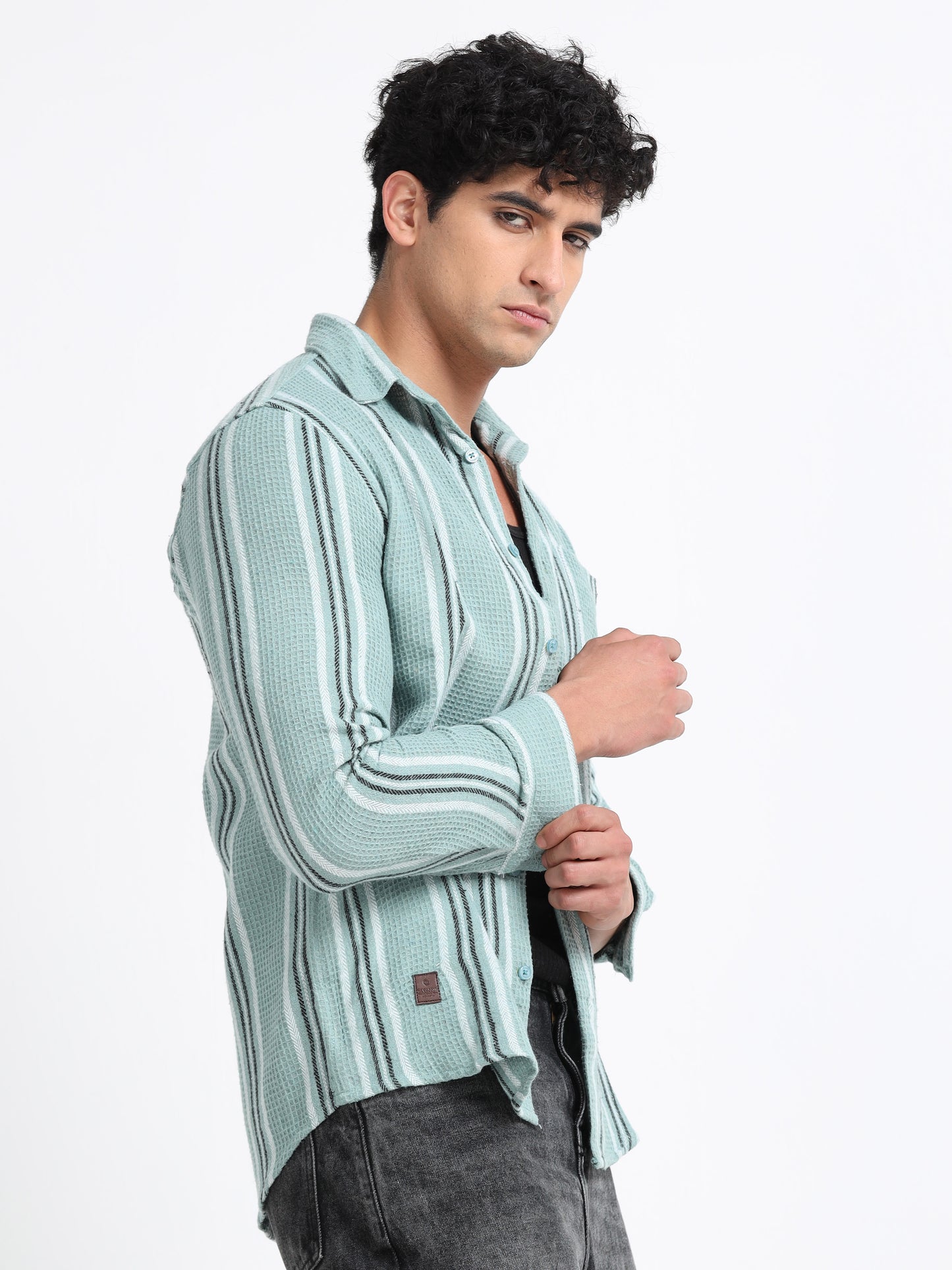 Stripes hood green Shirt