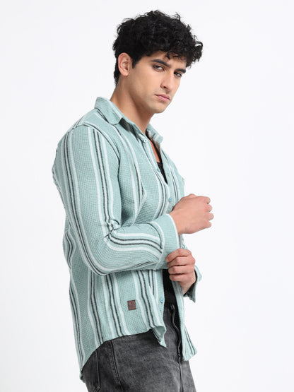 Stripes hood green Shirt