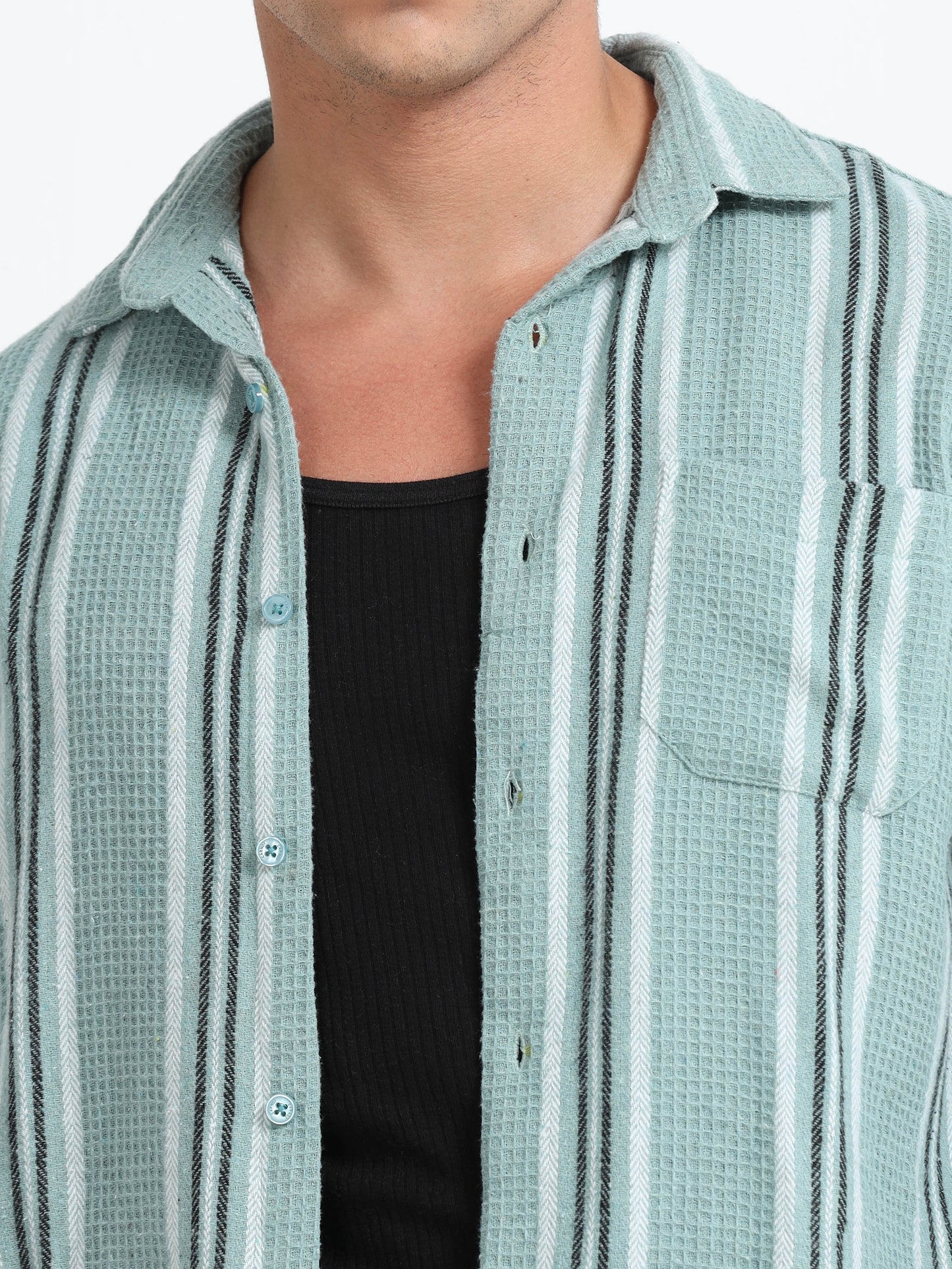 Stripes hood green Shirt