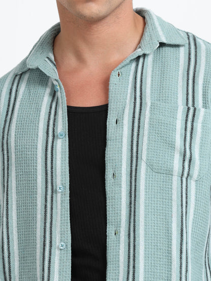 Stripes hood green Shirt