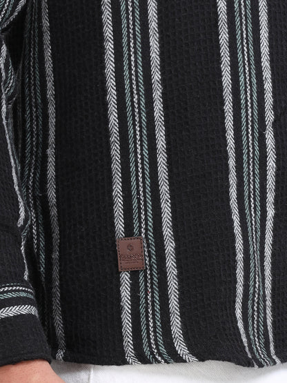 Stripes hood  black Shirt