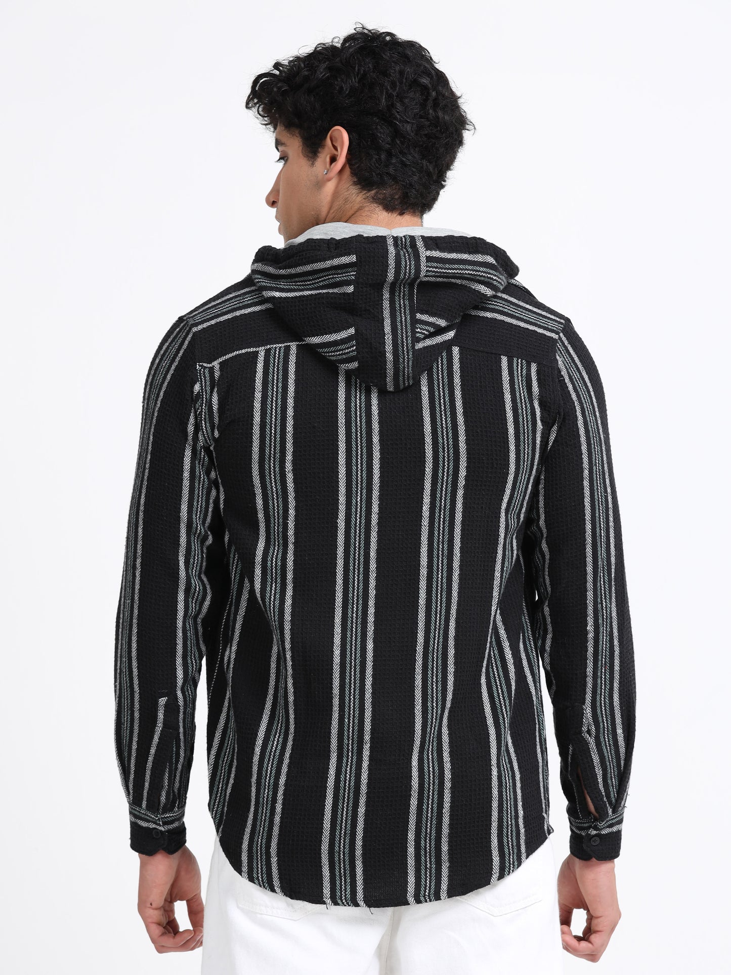 Stripes hood  black Shirt