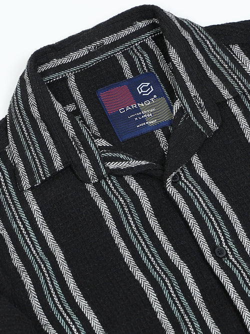 Stripes hood  black Shirt