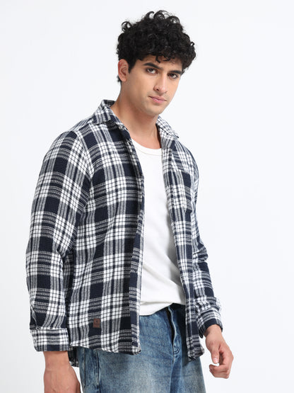Checks hood white Shirt