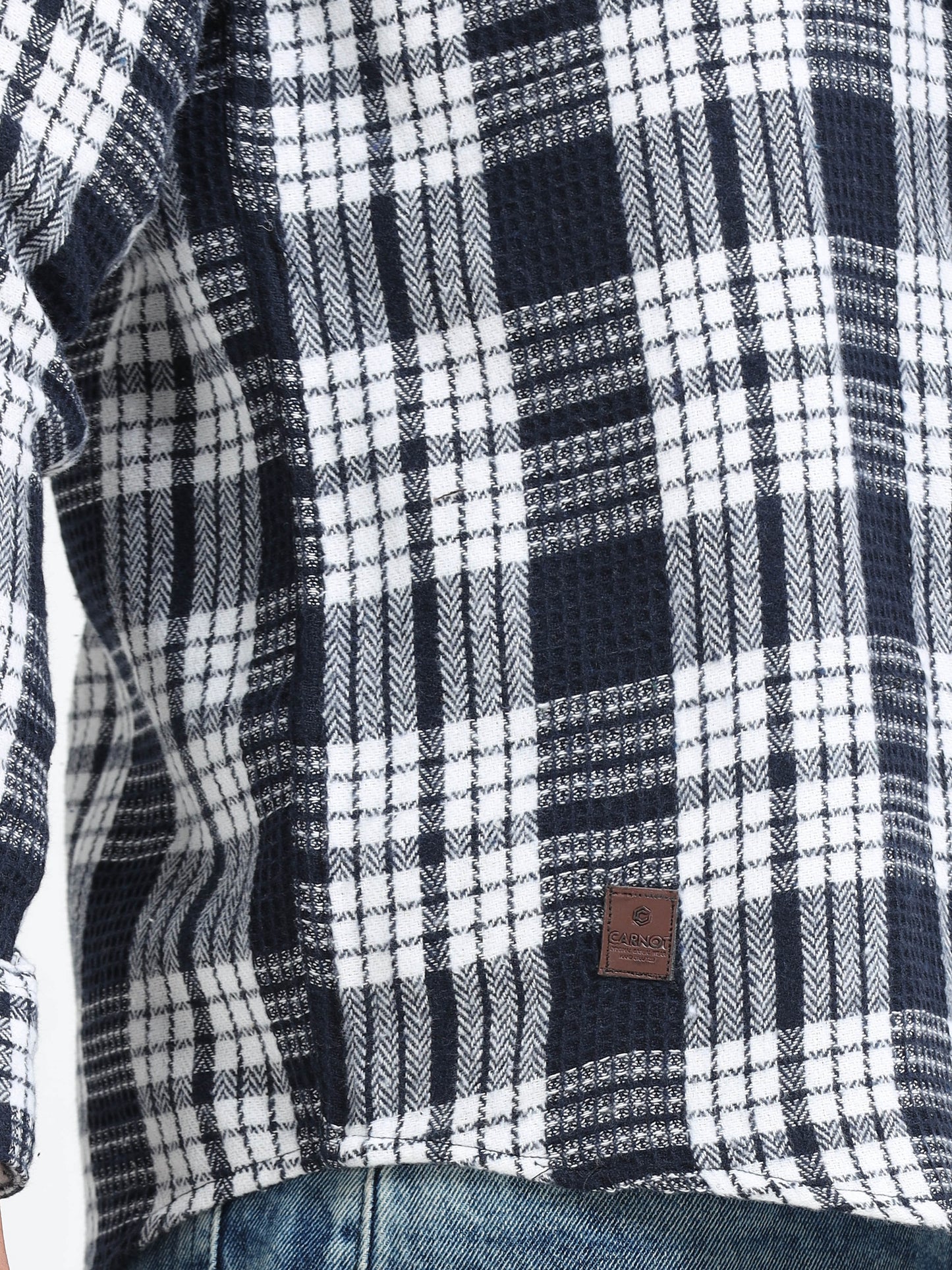Checks hood white Shirt