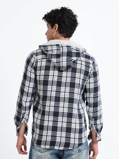 Checks hood white Shirt