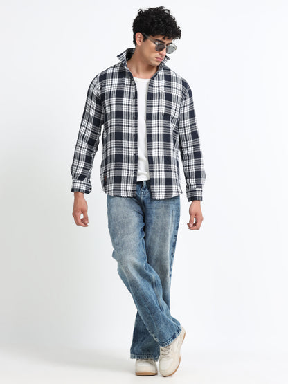 Checks hood white Shirt