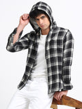 Checks hood  black Shirt