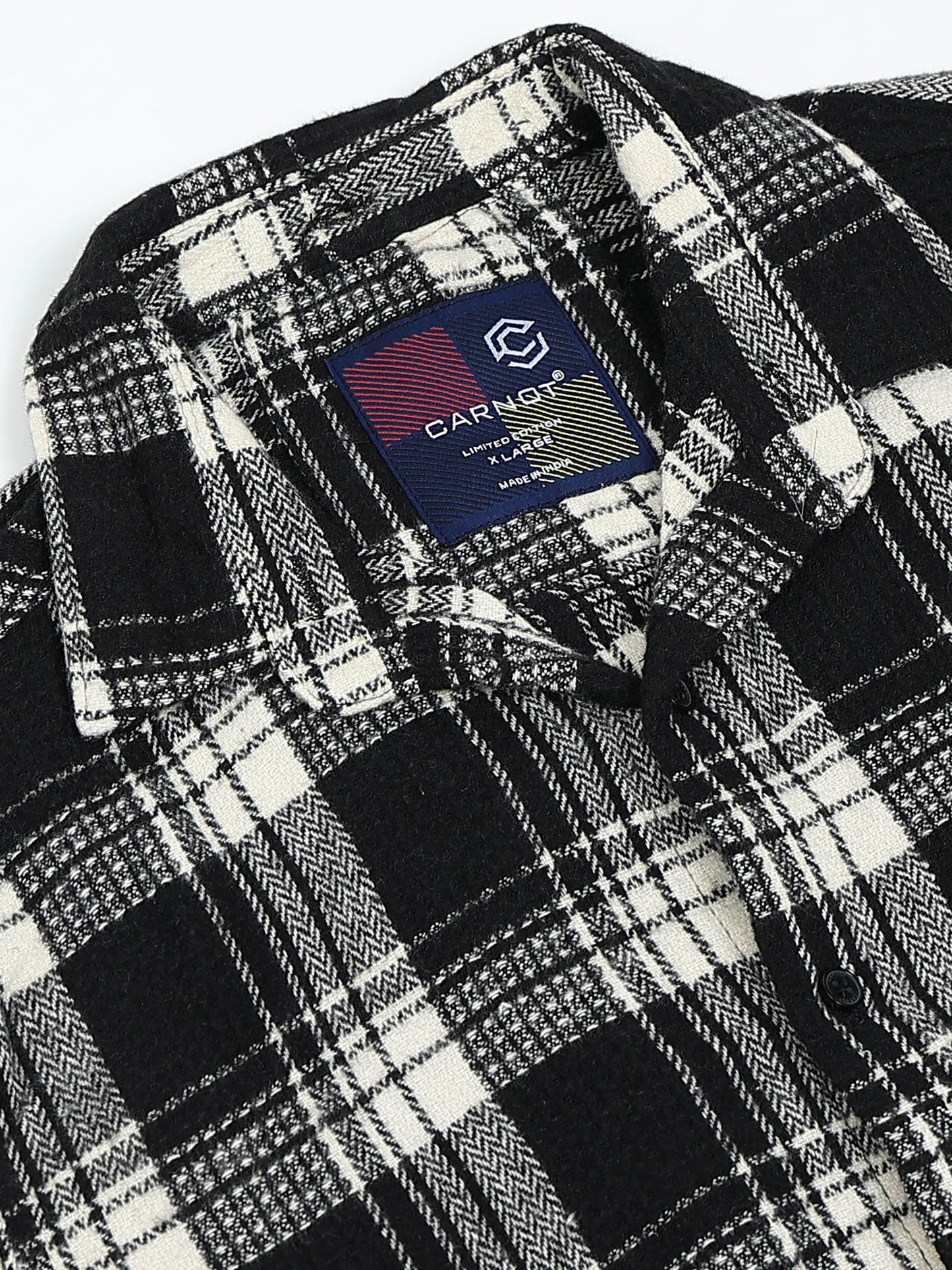 Checks hood  black Shirt