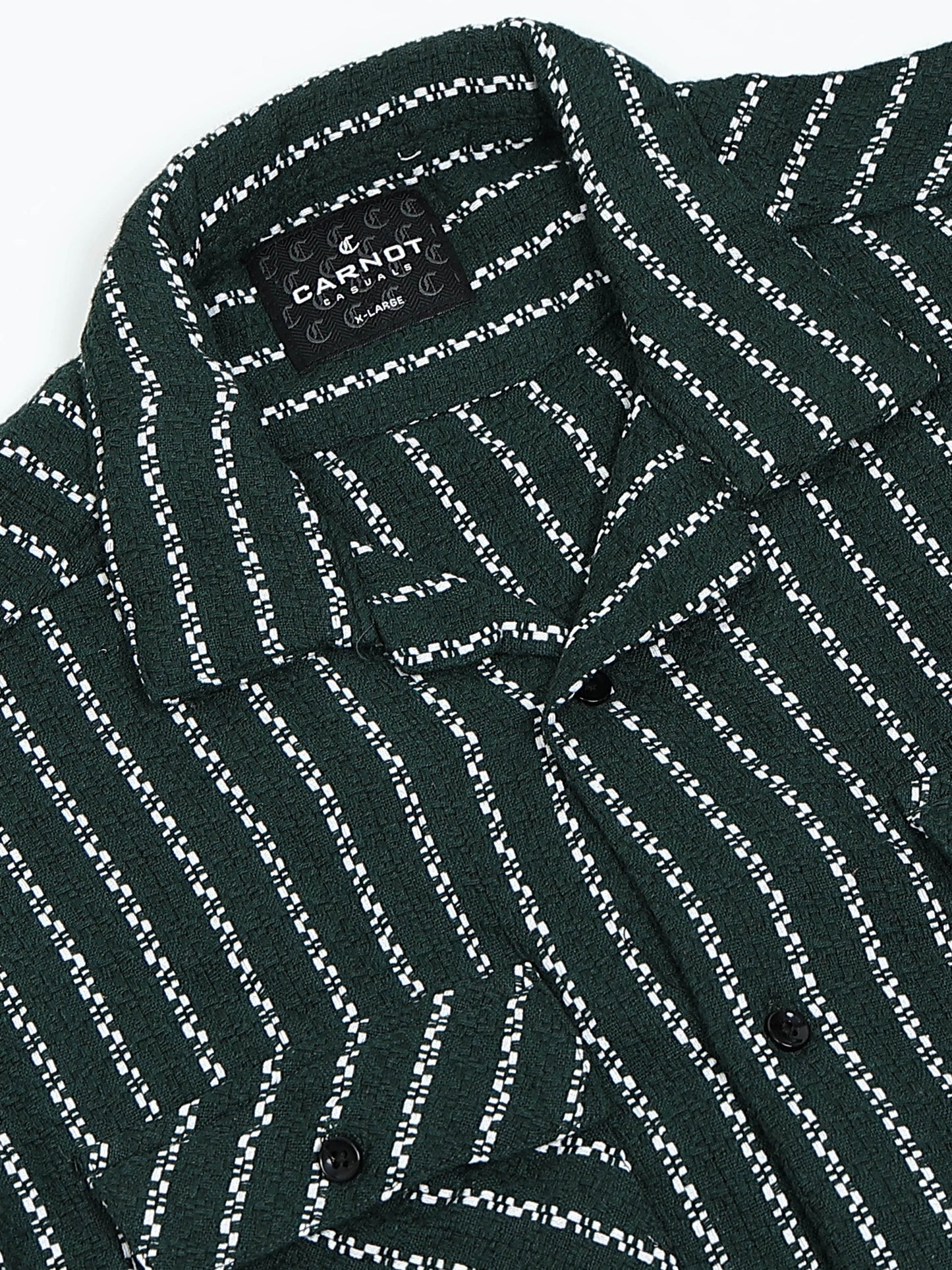 Drop Shoulder stripes dark green Shirt