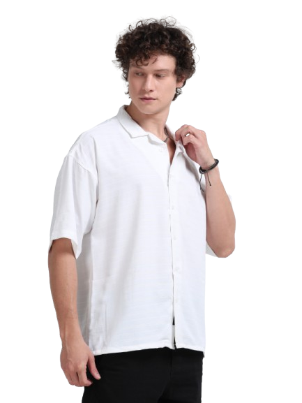 Drop Shoulder white Shirt
