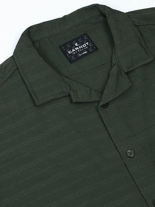 Drop Shoulder Dark green Shirt