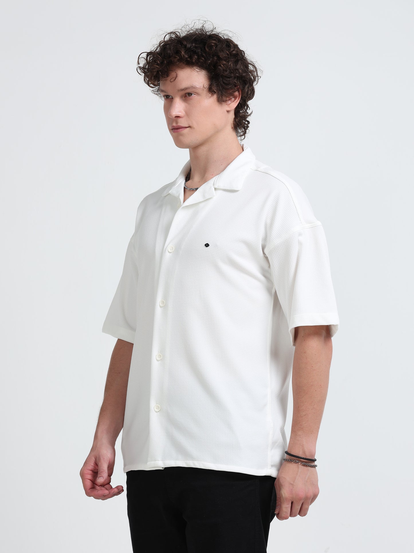 Drop Shoulder Checks White shirt