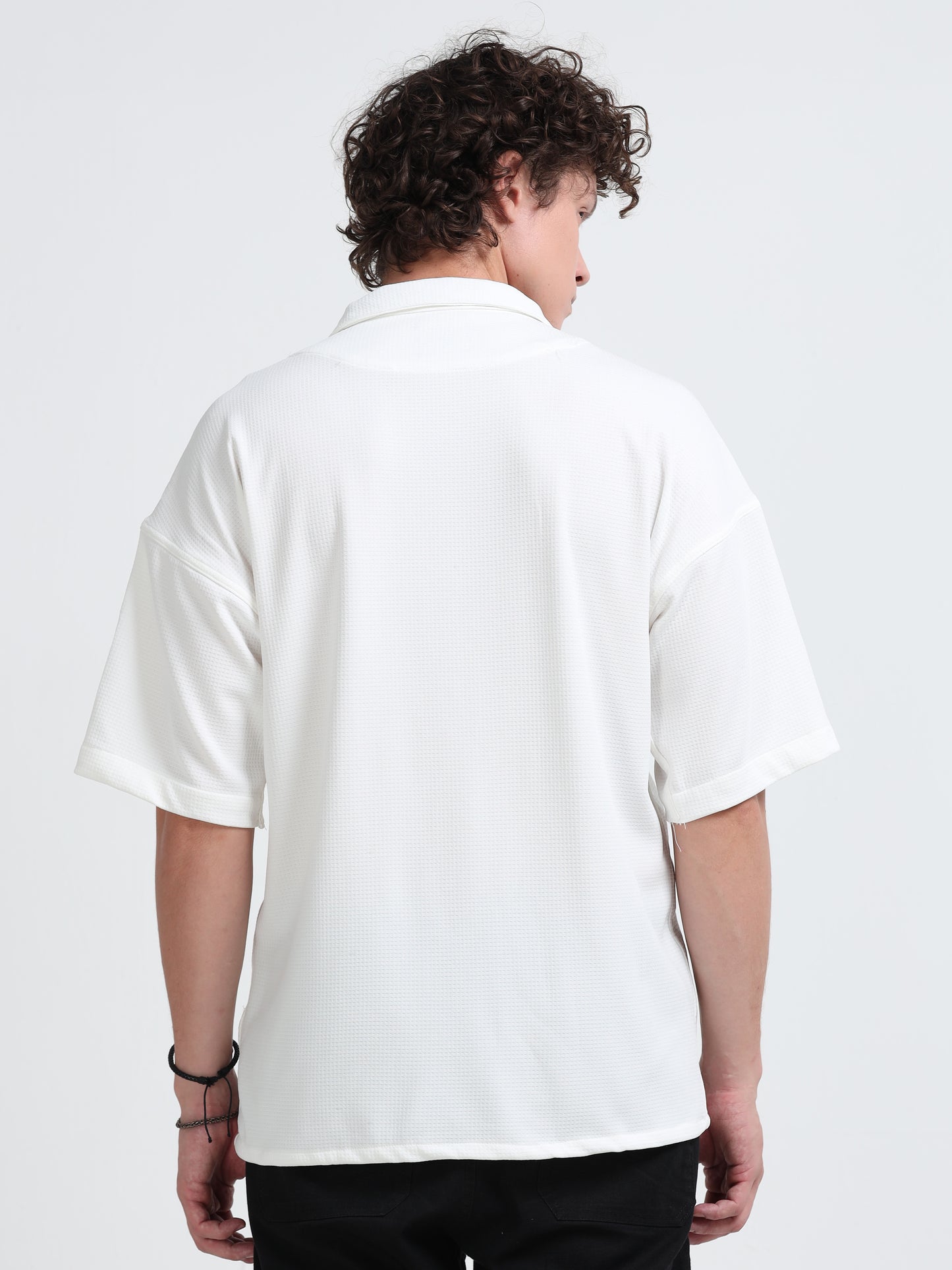 Drop Shoulder Checks White shirt