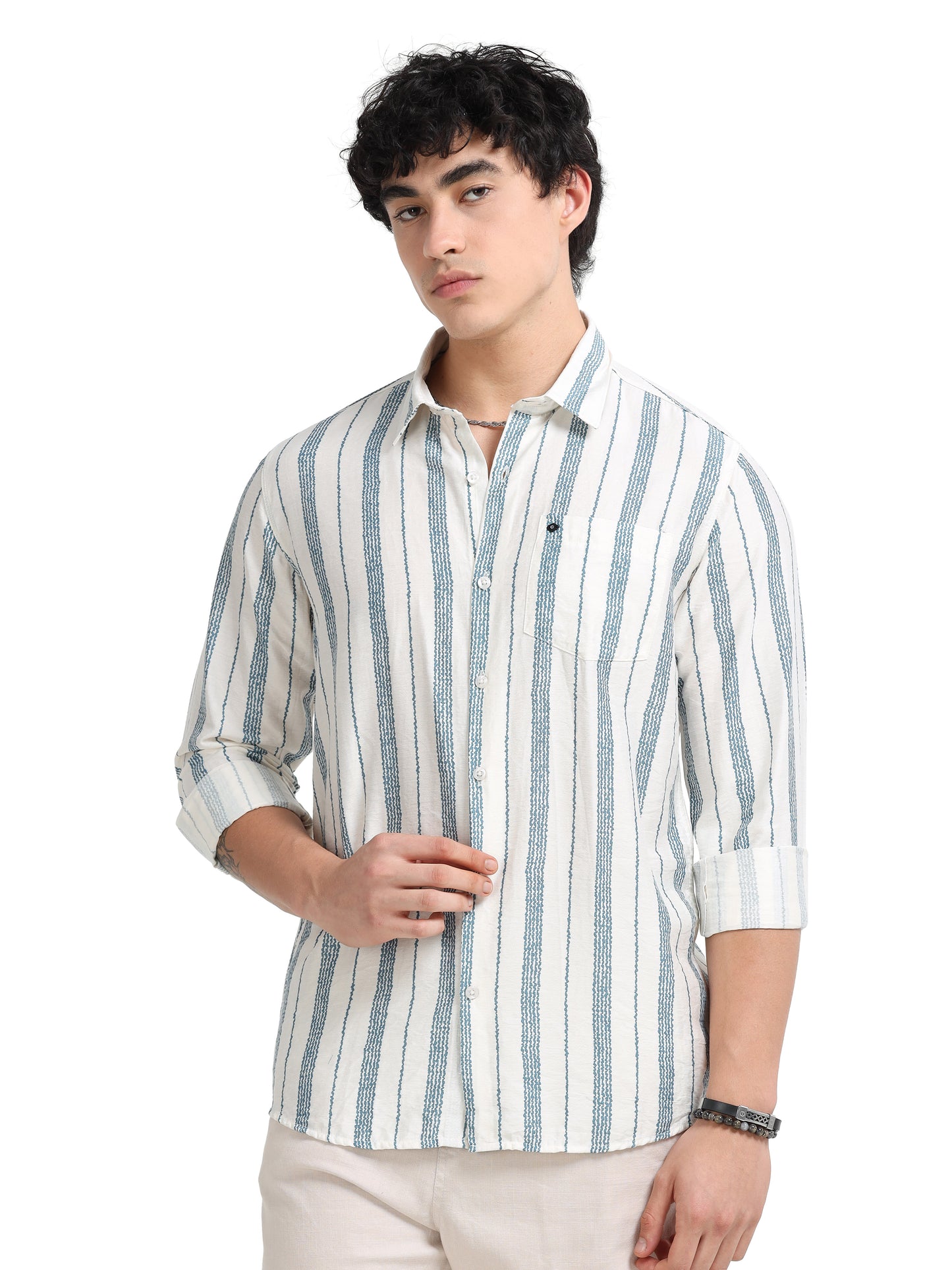 Lycra stripes polo blue Shirt