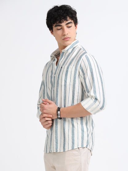 Lycra stripes polo blue Shirt