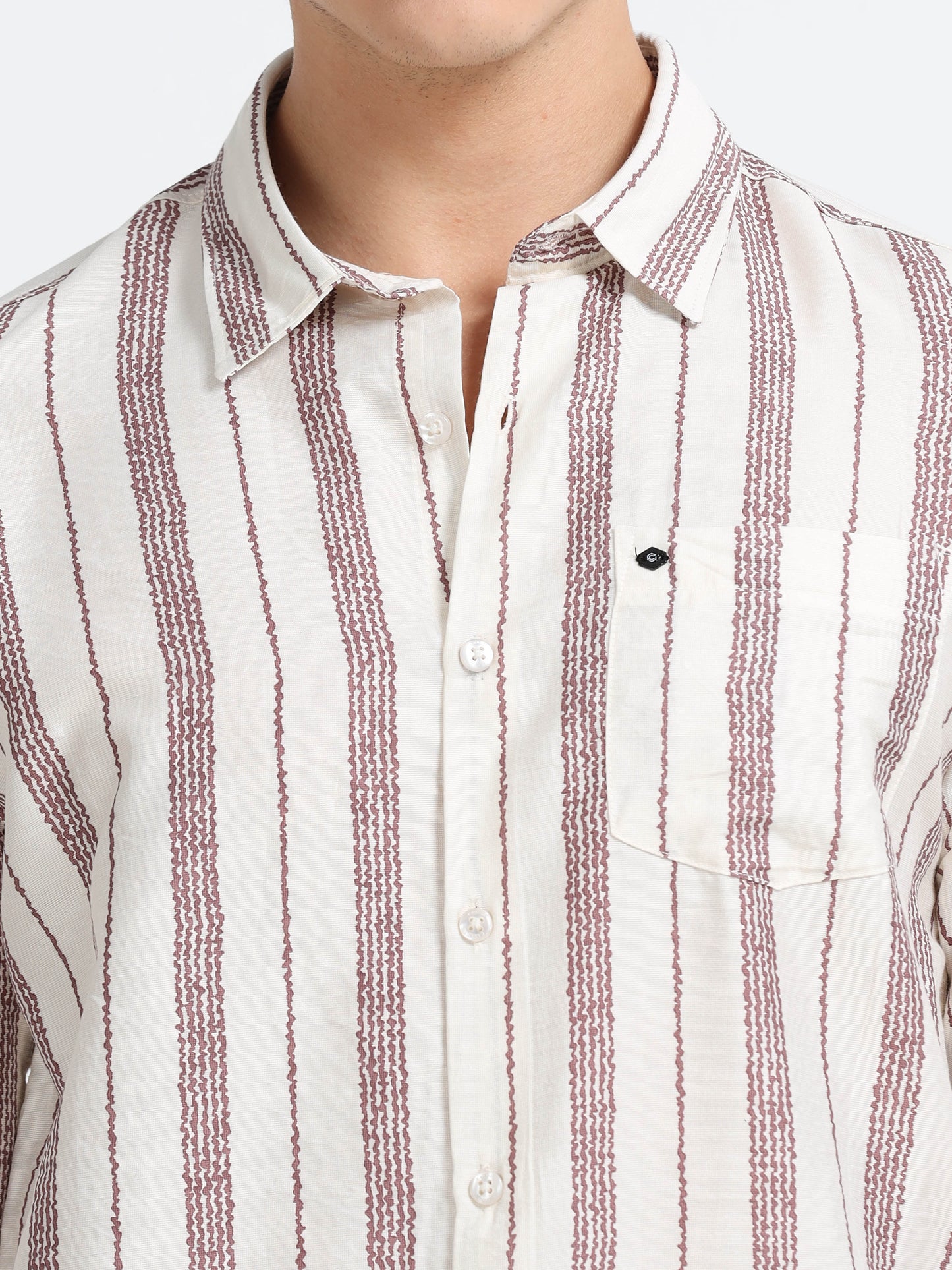 Lycra stripes polo brown Shirt