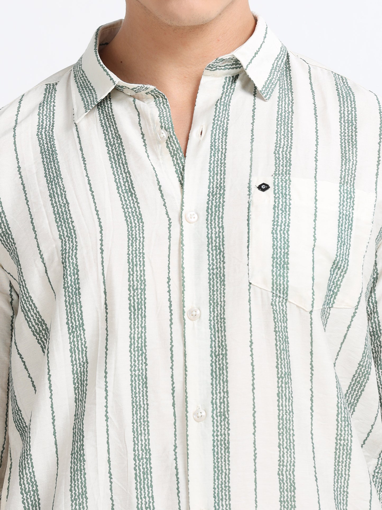 Lycra stripes polo green Shirt