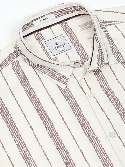Lycra stripes polo brown Shirt