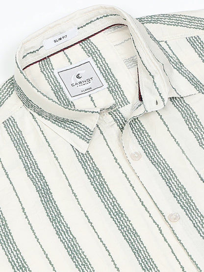 Lycra stripes polo green Shirt