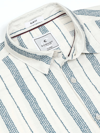 Lycra stripes polo blue Shirt