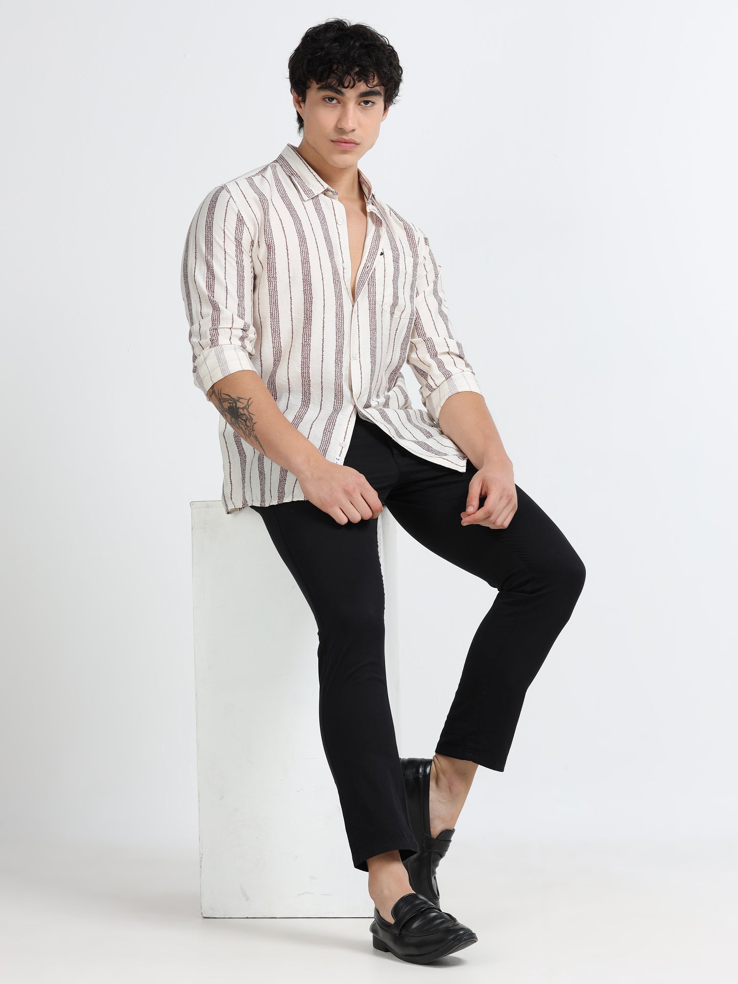 Lycra stripes polo brown Shirt