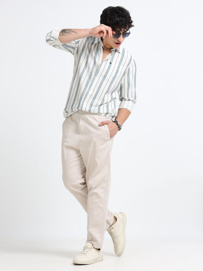 Lycra stripes polo blue Shirt