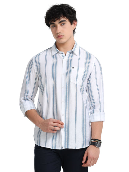 Lycra stripes polo blue Shirt