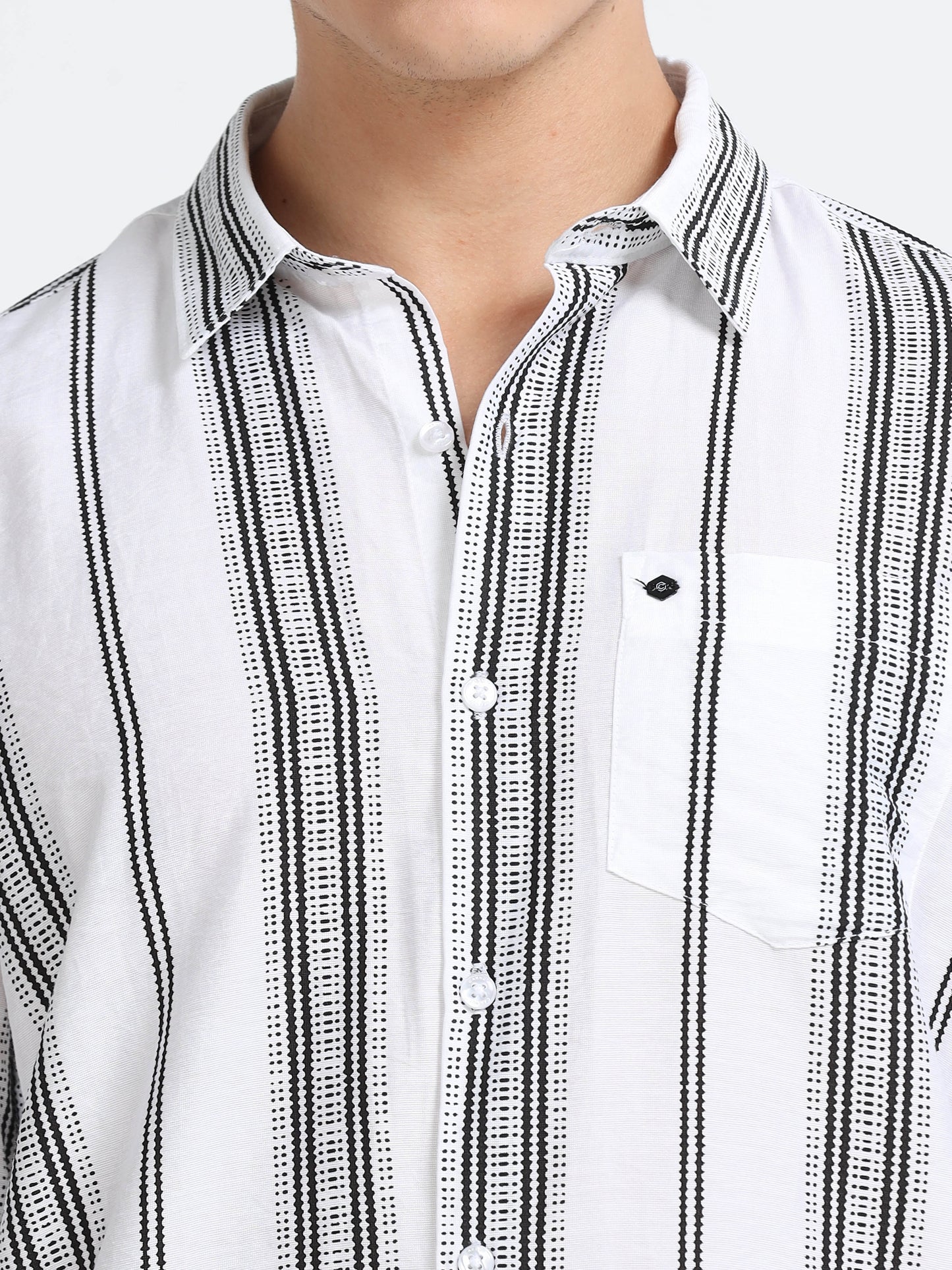 Lycra stripes polo black Shirt