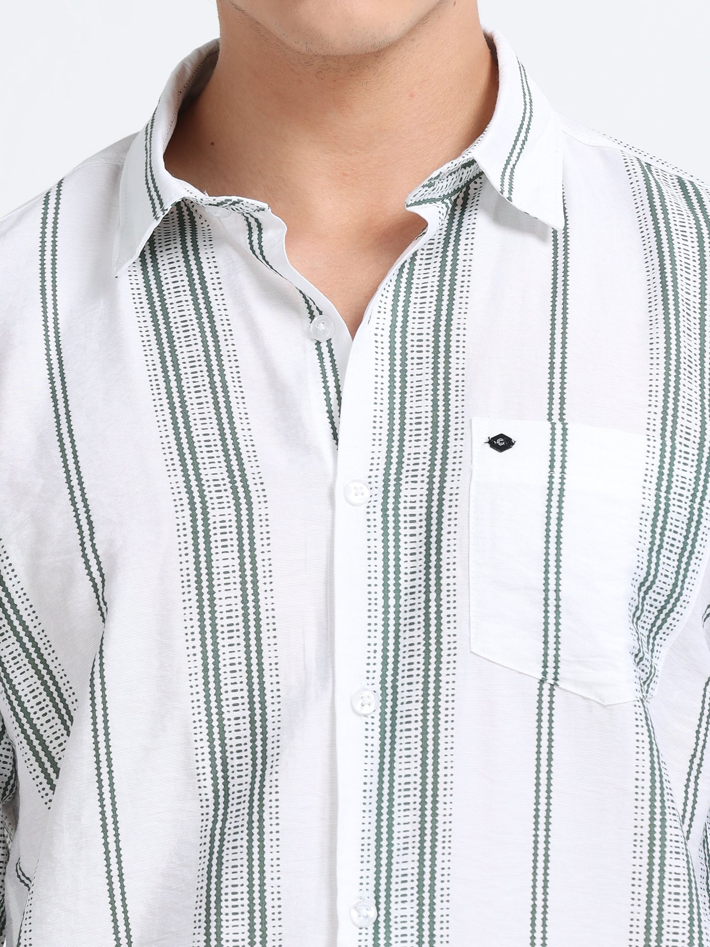 Lycra stripes polo green Shirt