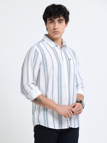 Lycra stripes polo blue Shirt