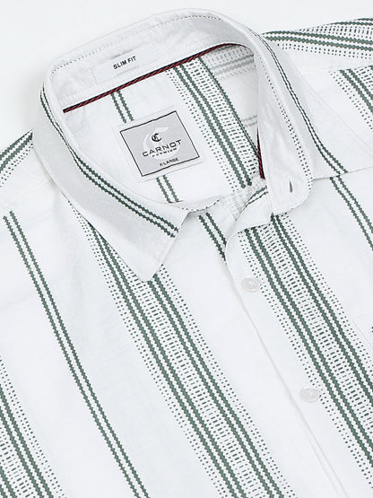 Lycra stripes polo green Shirt