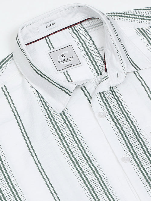 Lycra stripes polo green Shirt