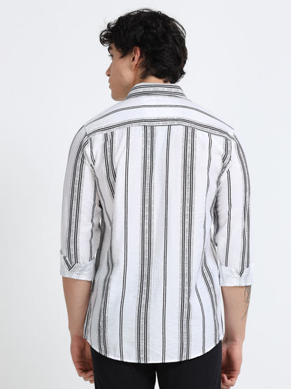 Lycra stripes polo black Shirt