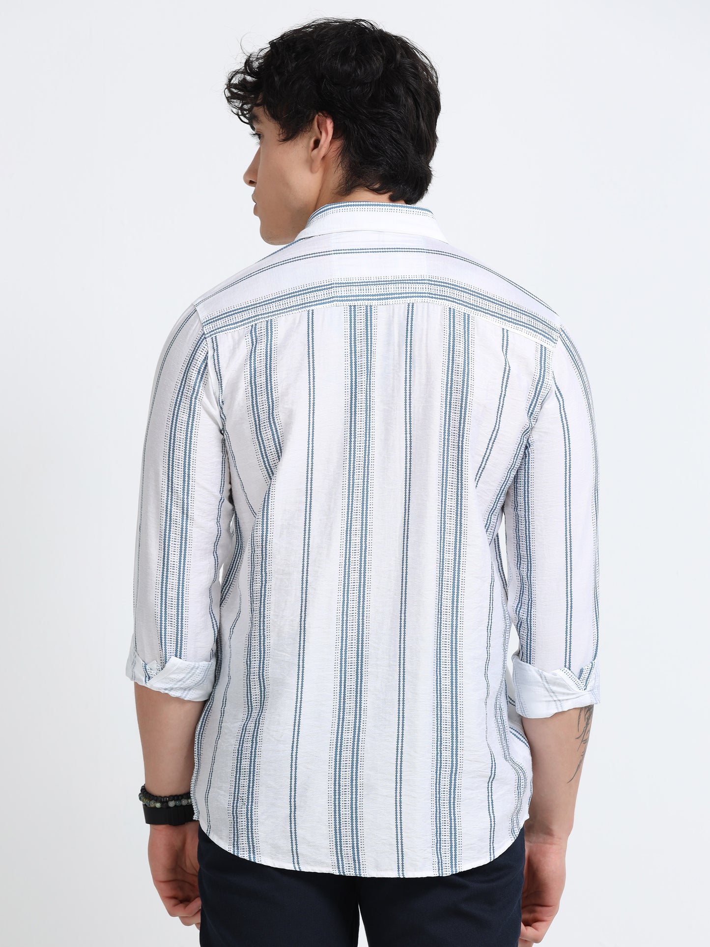 Lycra stripes polo blue Shirt
